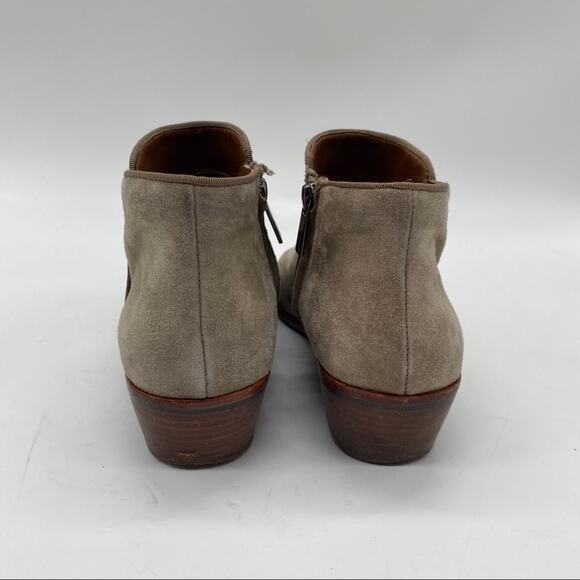 Sam Edelman Petty Ankle Bootie Size 8M GUC Ankle Zip Stacked Heel Suede - Picture 5 of 12